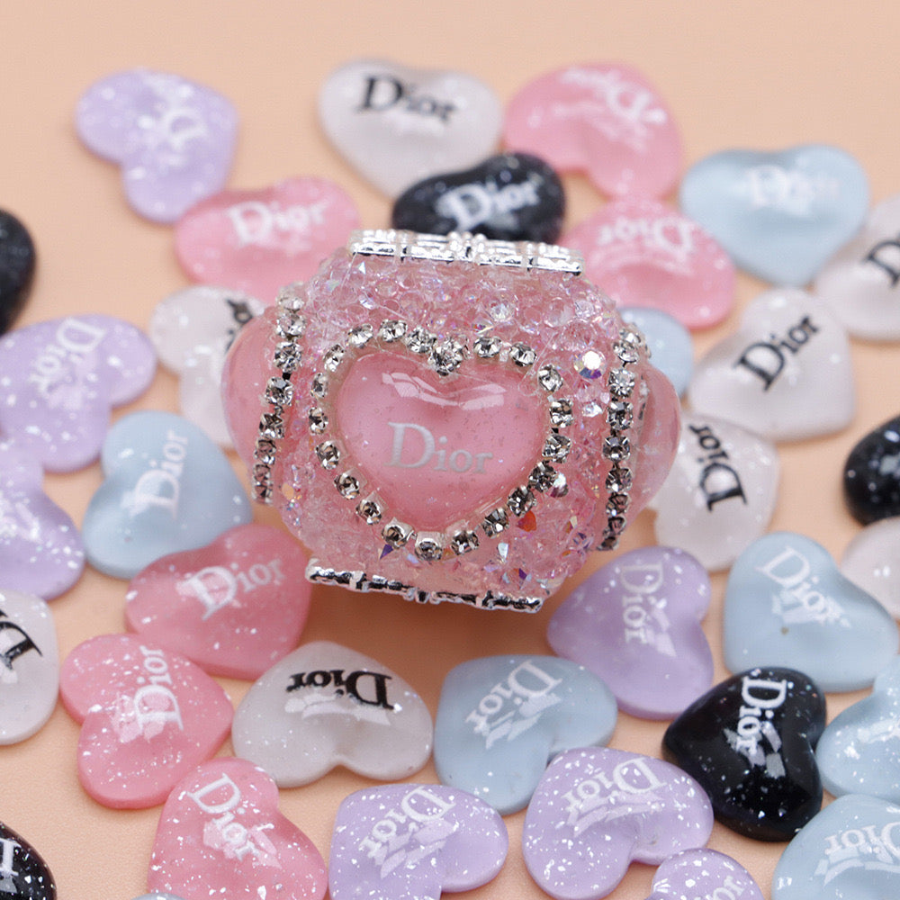 LUXURY-Glittering Hearts with Signage 10mm 100 pcs