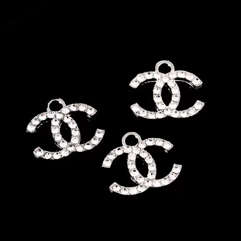LUXURY-Gem Double C Sign with Hole 18×210mm 10 pcs