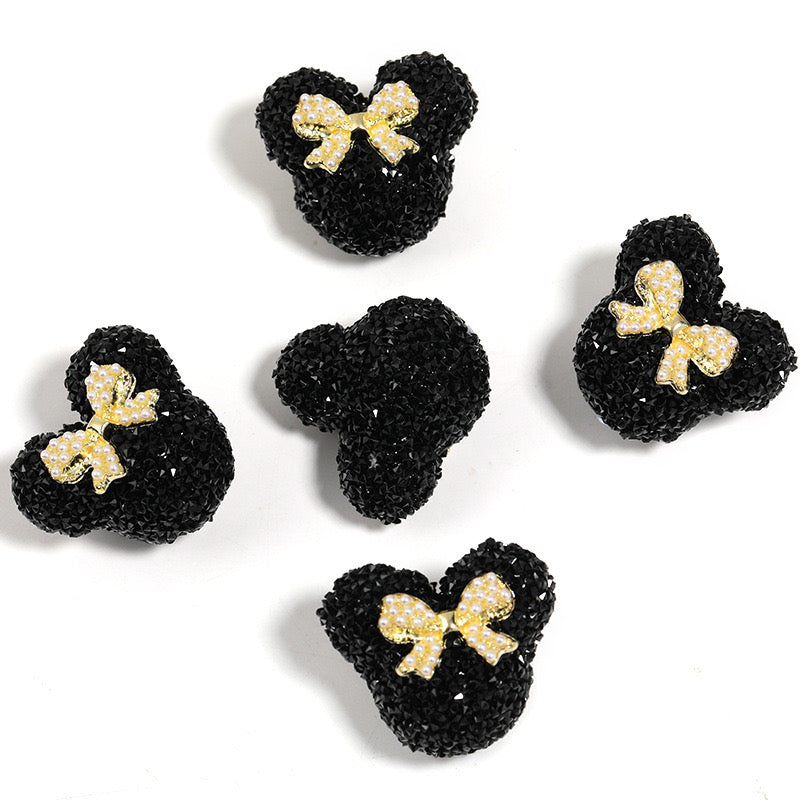 BEADS-Sugar Mice with Peal Bow 27×29mm-Hole Diameter 2.8mm 10 pcs