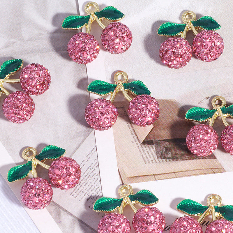 BEADS-Rhinestone Cherry Hole Diameter 2mm 10 pcs