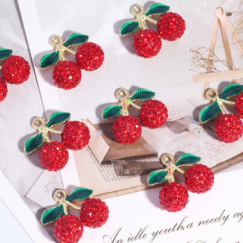 BEADS-Rhinestone Cherry Hole Diameter 2mm 10 pcs
