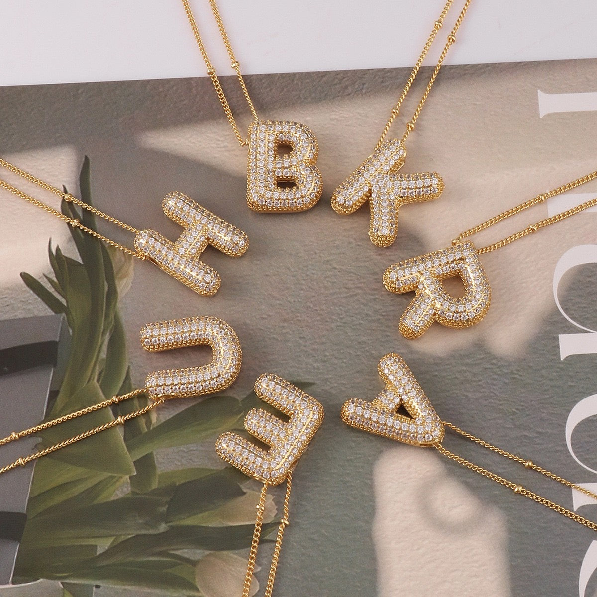 CREATIVE-Small Zircon letters 1 pcs