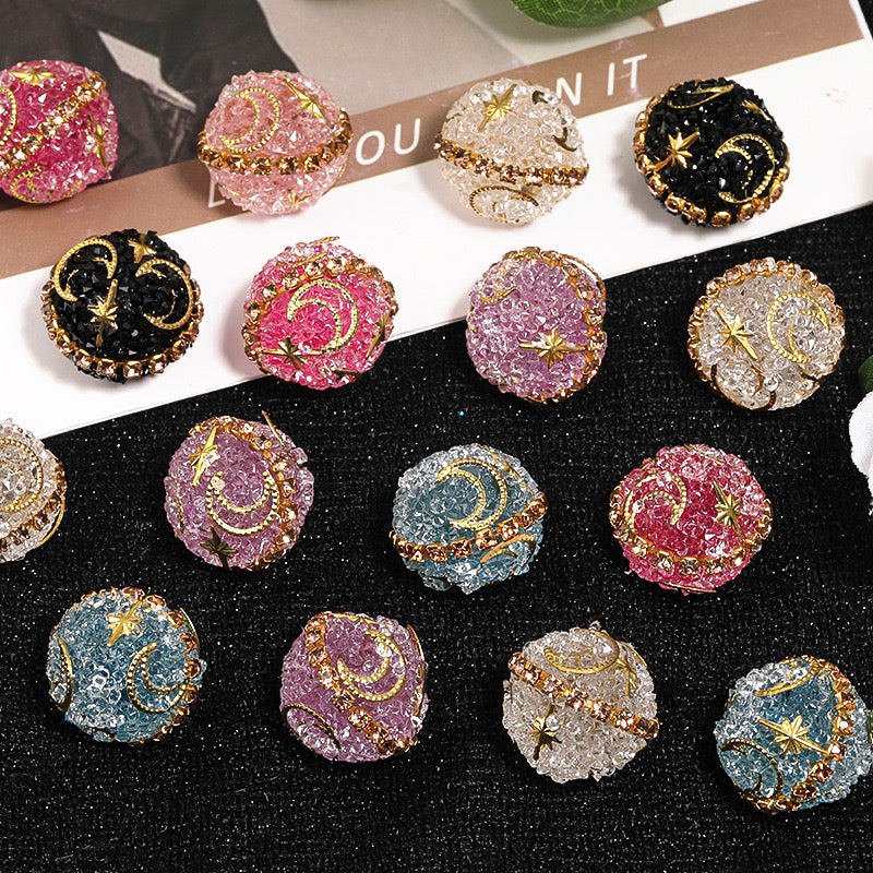 BEADS-Sugar Sphere with Moon 17mm-Hole 2.2mm 20pcs