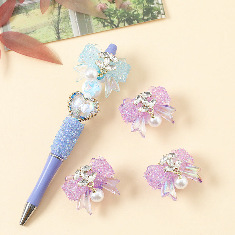 BEADS-Sugar Bows with Gems 1 set 4 pcs