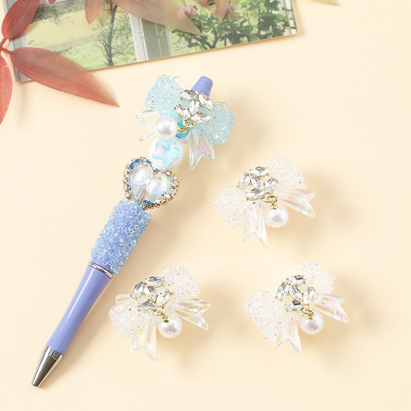 BEADS-Sugar Bows with Gems 1 set 4 pcs
