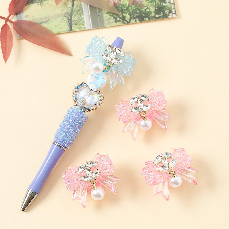 BEADS-Sugar Bows with Gems 1 set 4 pcs