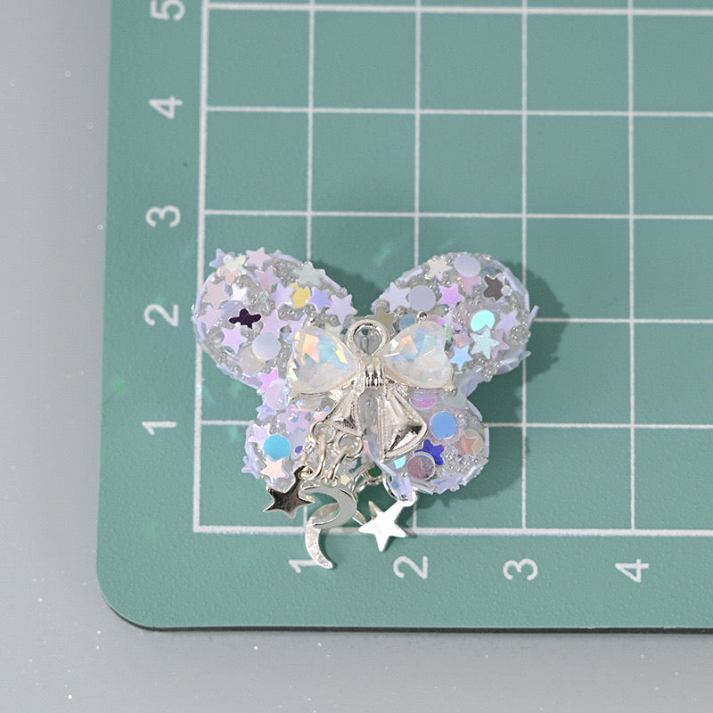 BEADS-Sparkling Butterfly with Bell 30×26mm 2 pcs