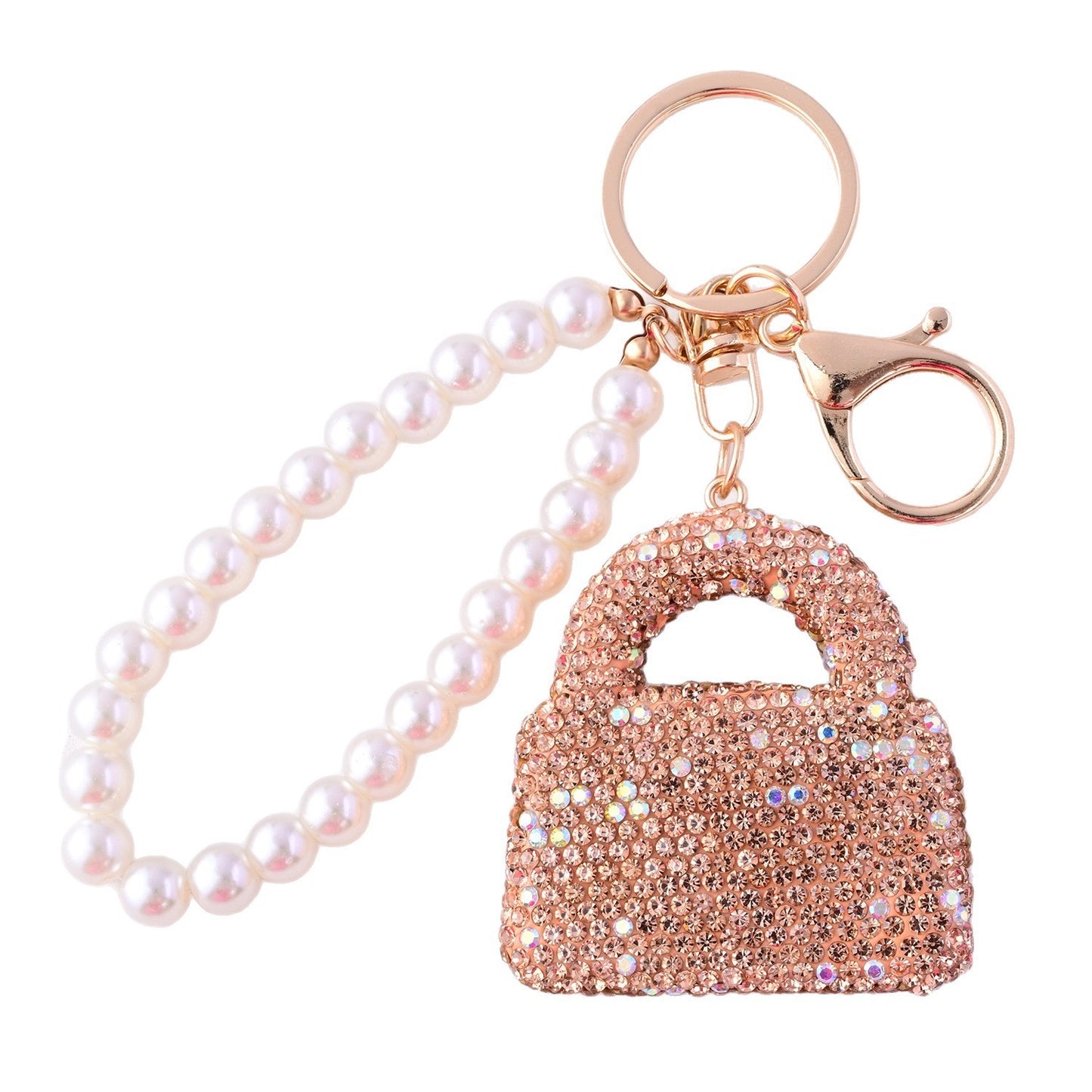 CREATIVE-Bling Rhinestone Bag with Pearl Chain 1 pcs