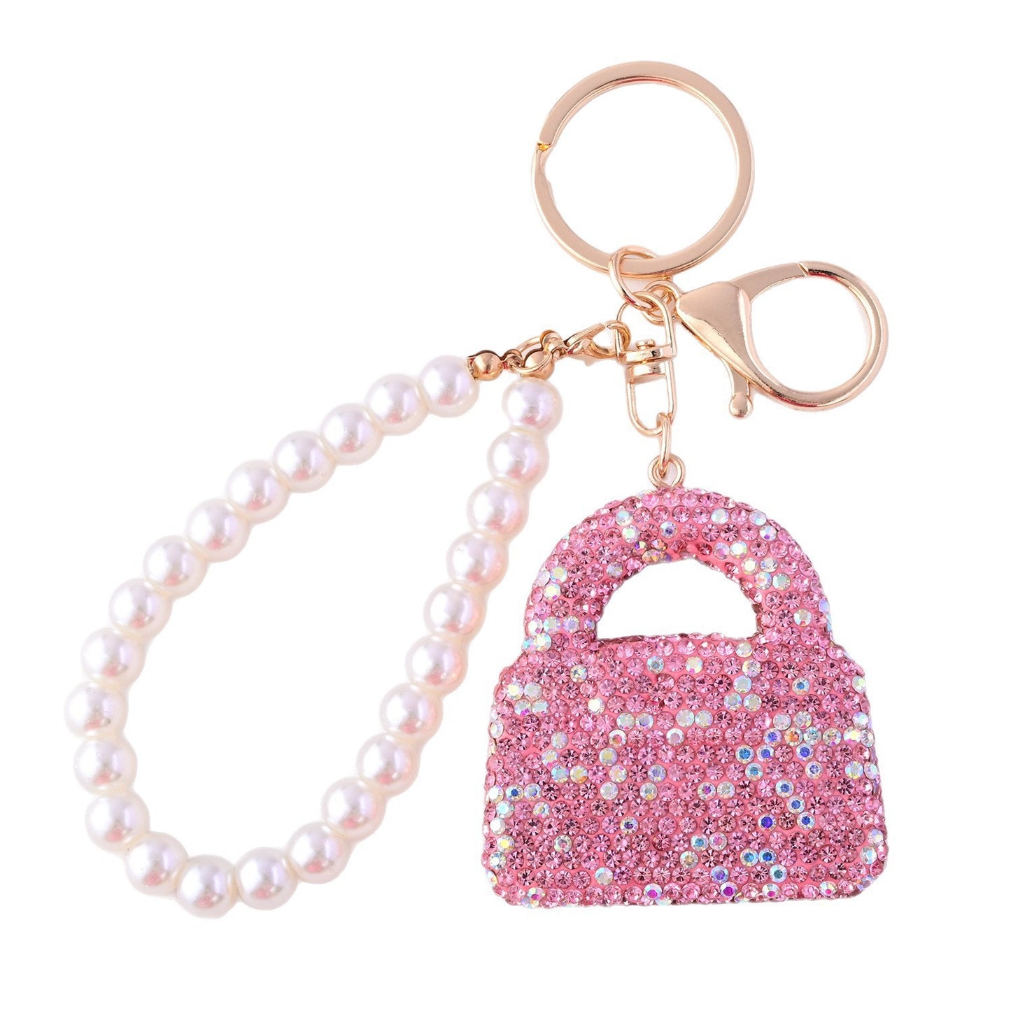 CREATIVE-Bling Rhinestone Bag with Pearl Chain 1 pcs