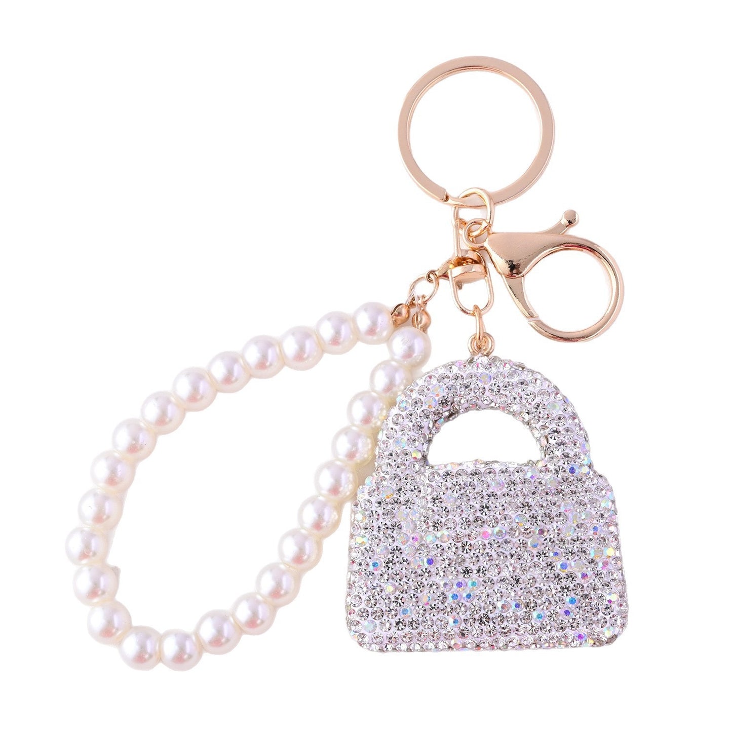 CREATIVE-Bling Rhinestone Bag with Pearl Chain 1 pcs