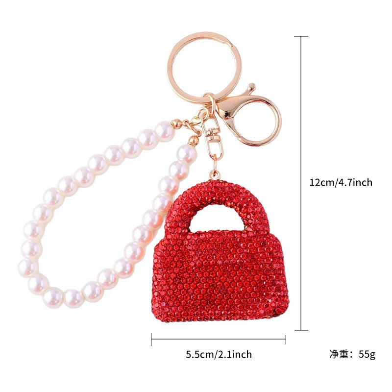 CREATIVE-Bling Rhinestone Bag with Pearl Chain 1 pcs