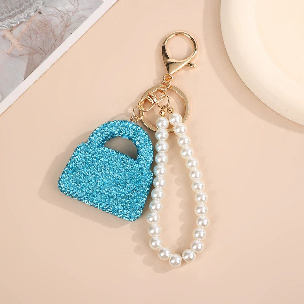CREATIVE-Bling Rhinestone Bag with Pearl Chain 1 pcs
