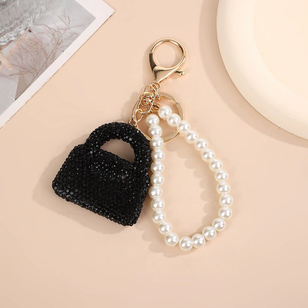 CREATIVE-Bling Rhinestone Bag with Pearl Chain 1 pcs