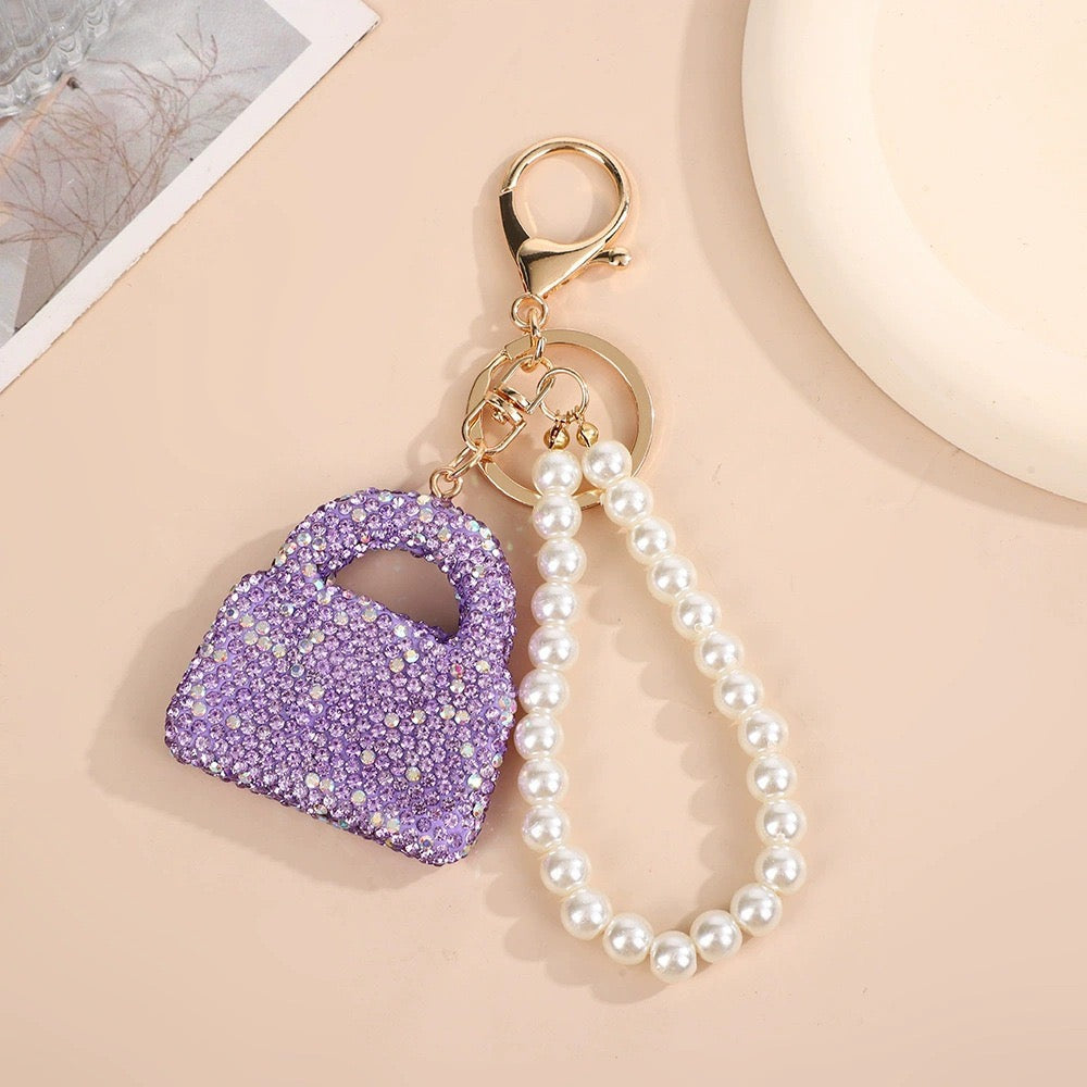 CREATIVE-Bling Rhinestone Bag with Pearl Chain 1 pcs