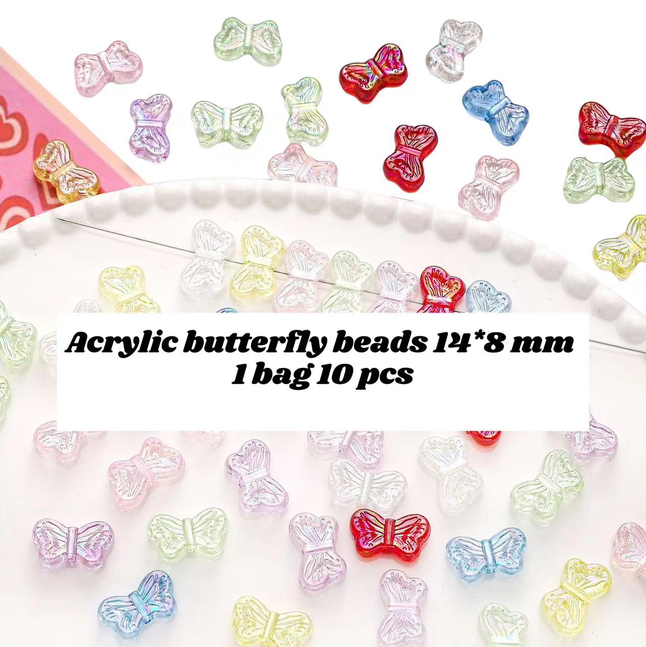 Acrylic Butterfly Beads