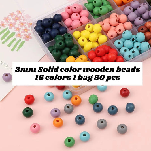 Solid Color Wooden Beads