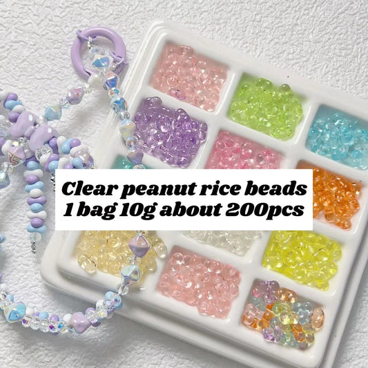 Clear Peanut Rice Beads