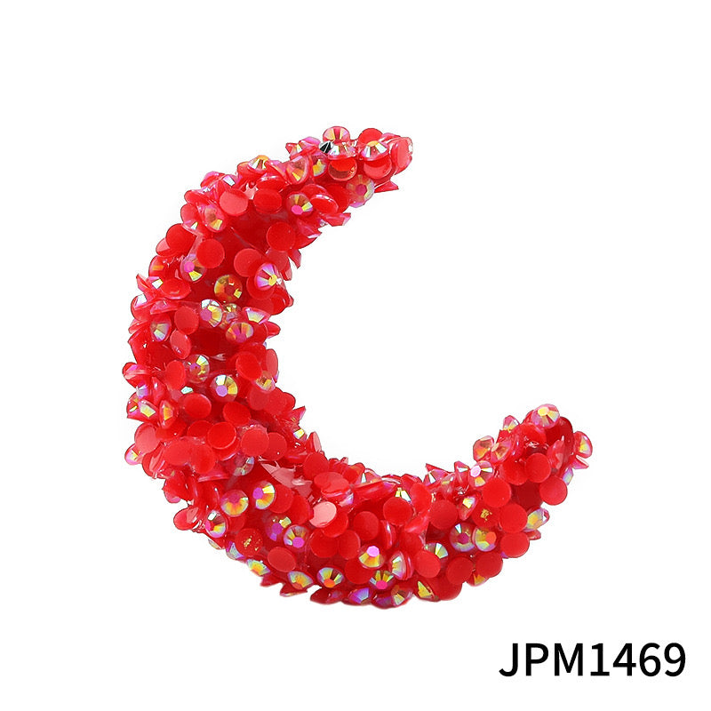 BEADS-Sparkling Moons 39×50mm -Hole Diameter 2.8mm 10 pcs