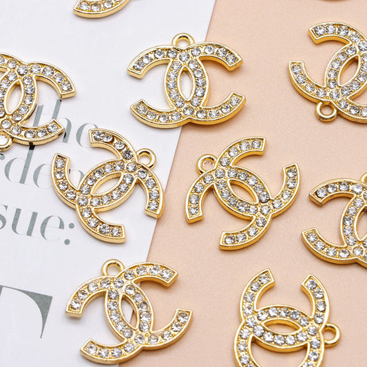 LUXURY-Gem Double C Sign with Hole 18×210mm 10 pcs