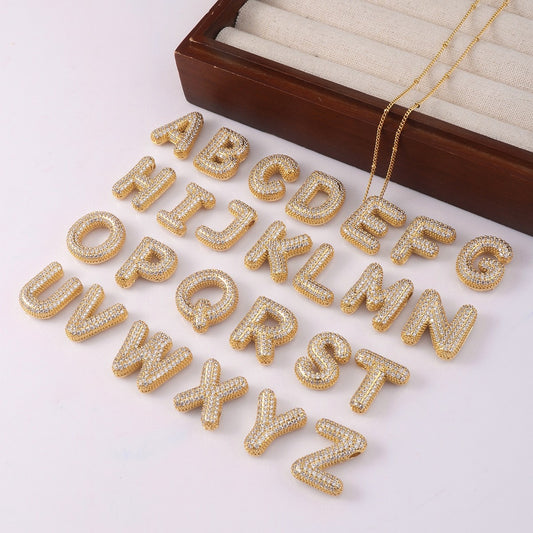 CREATIVE-Small Zircon letters 1 pcs