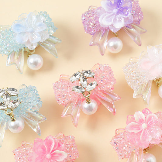 BEADS-Sugar Bows with Gems 1 set 4 pcs