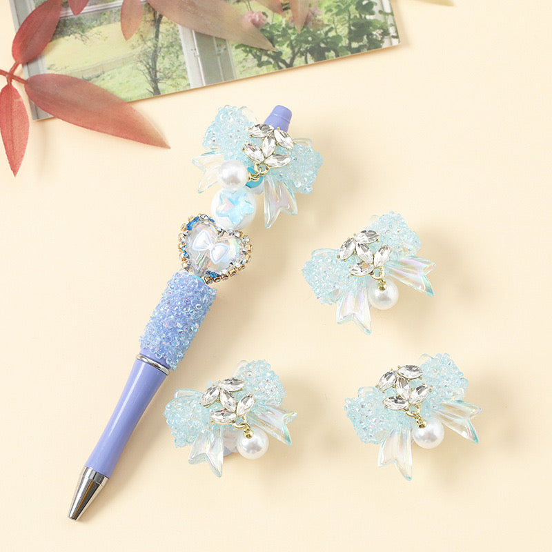 BEADS-Sugar Bows with Gems 1 set 4 pcs