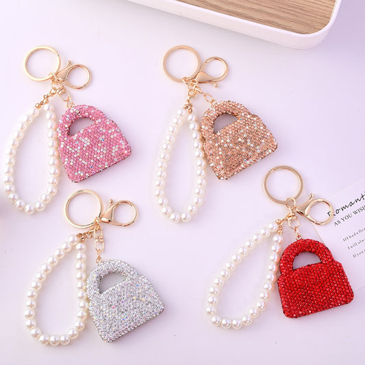 CREATIVE-Bling Rhinestone Bag with Pearl Chain 1 pcs